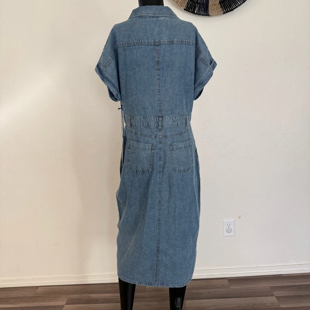 Stylish Blue Women's Jean Overalls - Picture 7 of 14